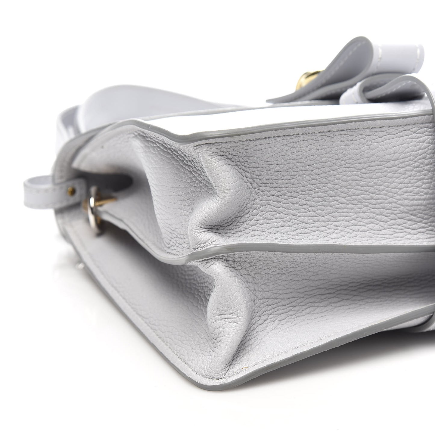 Shiny Grained Calfskin Medium Aby Day Shoulder Bag Airy Grey