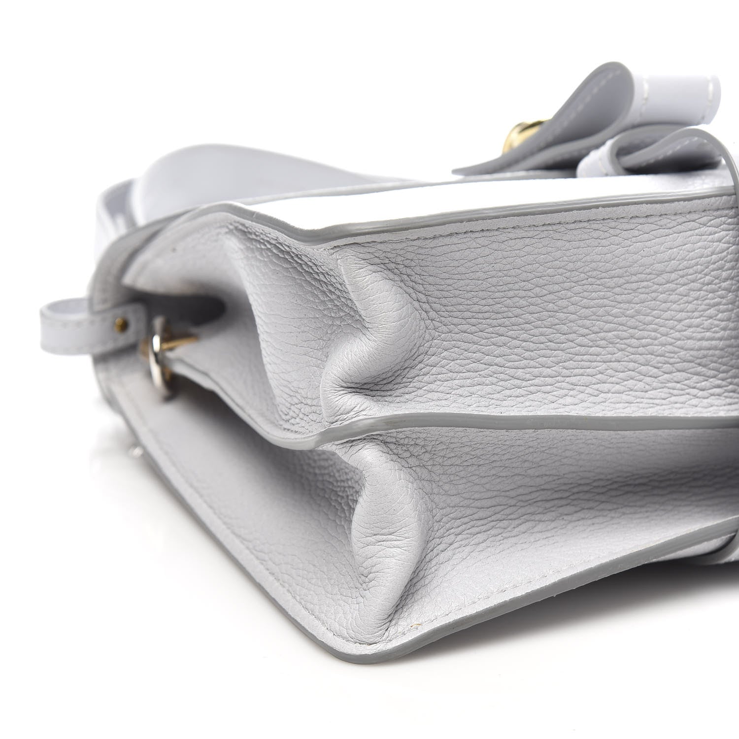 Chloe Shiny Grained Calfskin Medium Aby Day Shoulder Bag Airy Grey 8 of 10