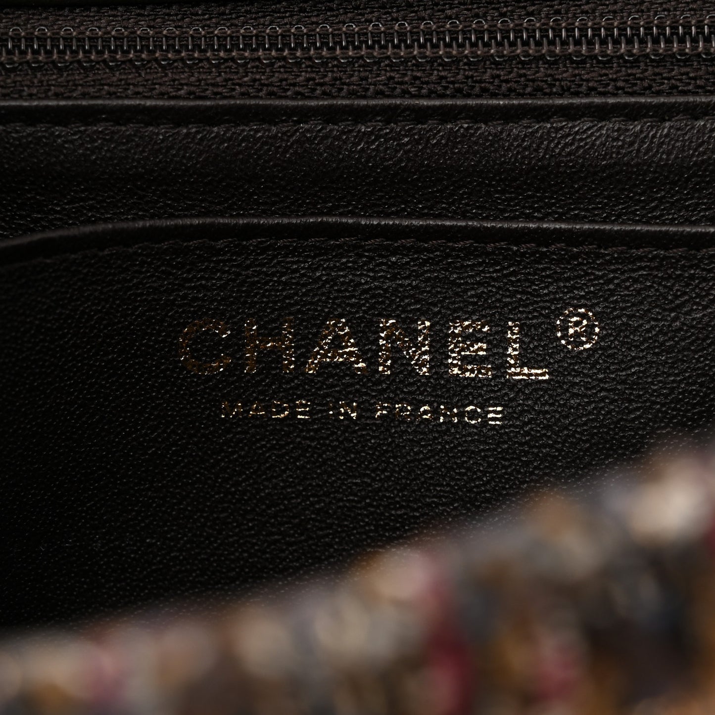 Tweed Quilted Mini Rectangular Flap Brown Multicolor