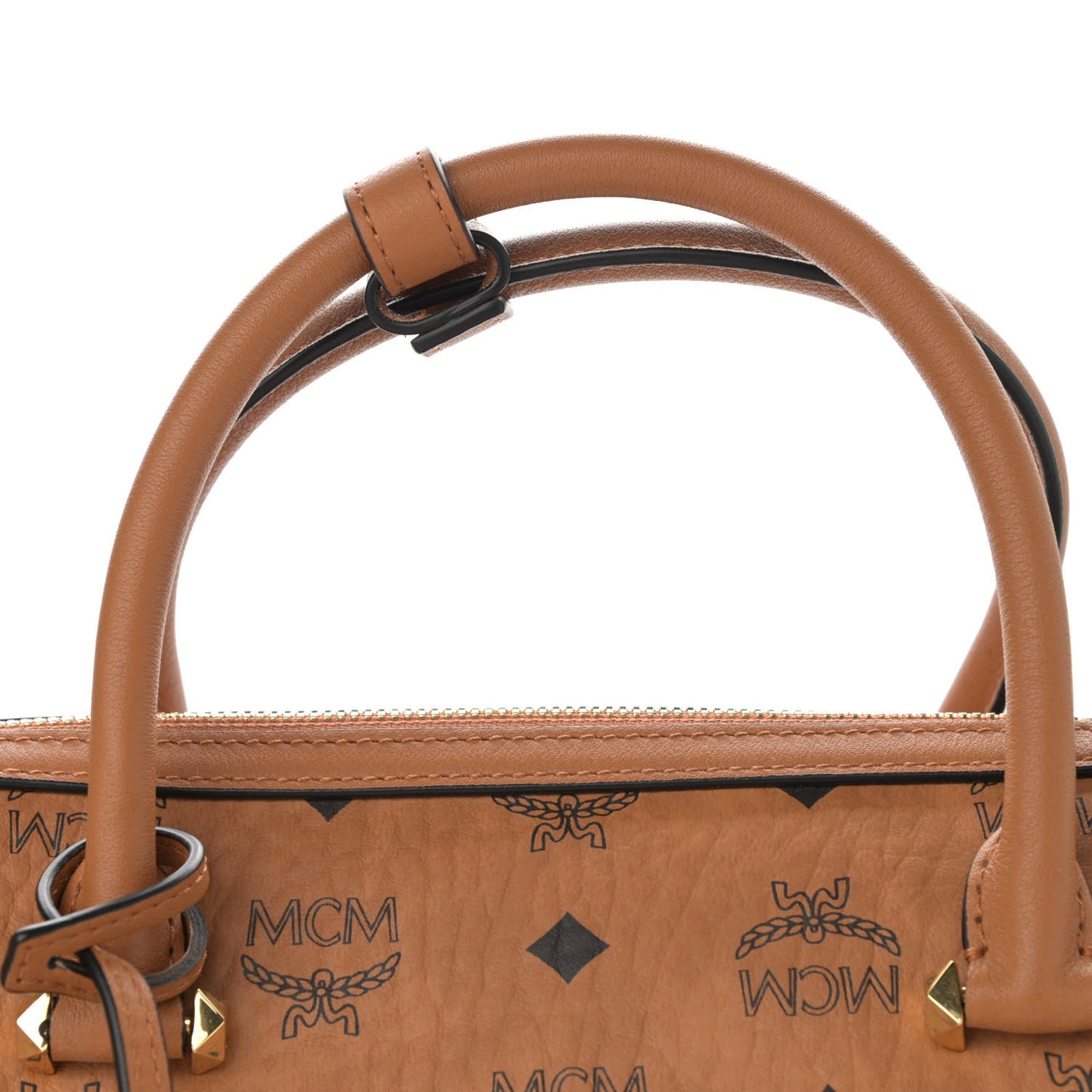 Visetos Medium Boston Bag Cognac