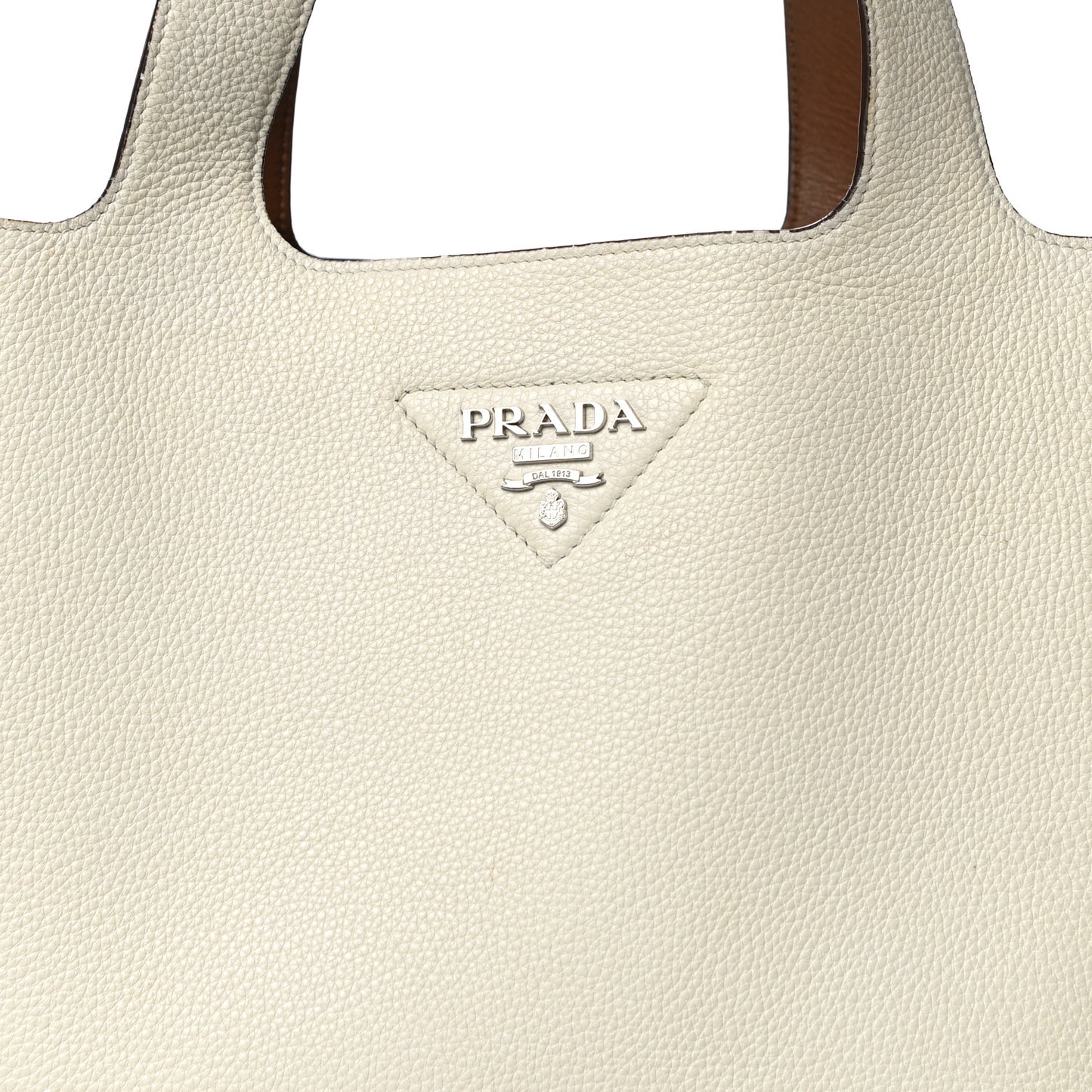 Vitello Daino Dynamique Tote White Caramel