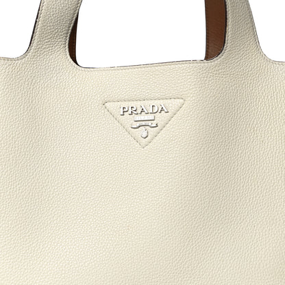 Prada Vitello Daino Dynamique Tote White Caramel 7 of 13
