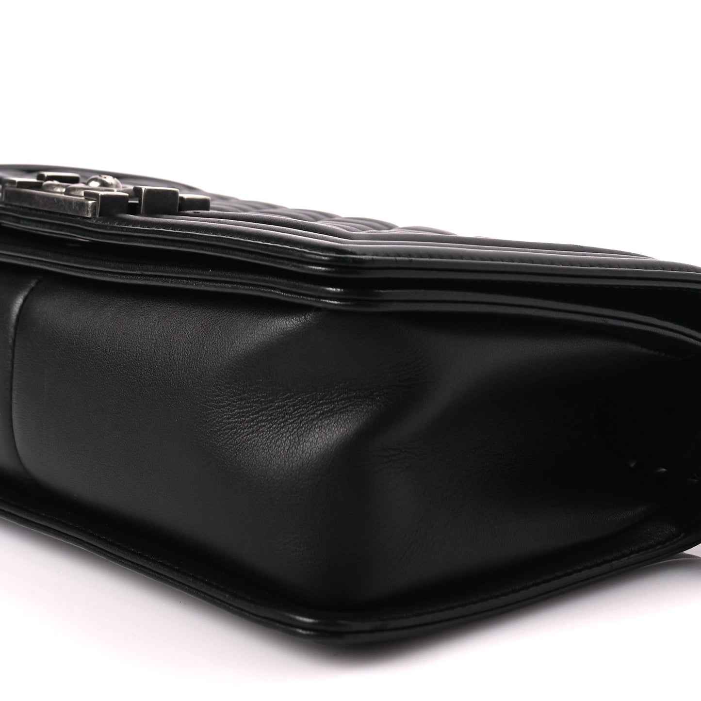 Calfskin Quilted Medium Boy Flap Black