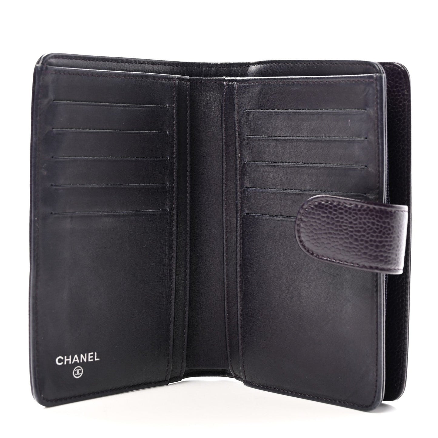 Caviar Timeless CC Zipped Pocket Wallet Dark Purple
