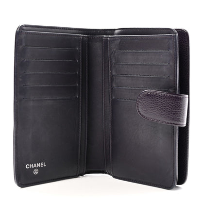 Chanel Caviar Timeless CC Zipped Pocket Wallet Dark Purple 5 of 7