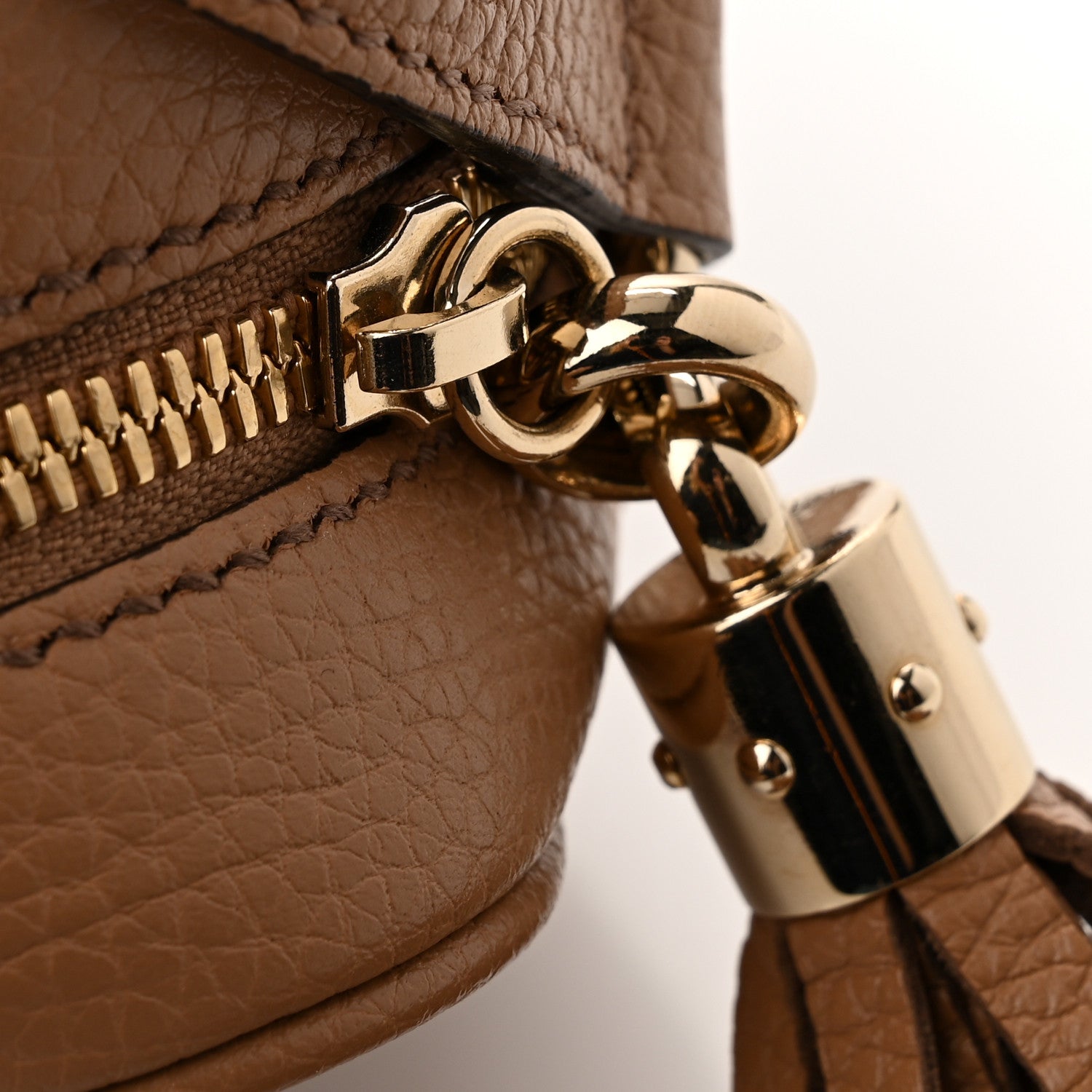 Gucci Pebbled Calfskin Small Soho Disco Bag Camelia 12 of 13