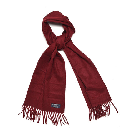 Burberry Cashmere Embroidered Fringe Scarf Burgundy 1 of 4