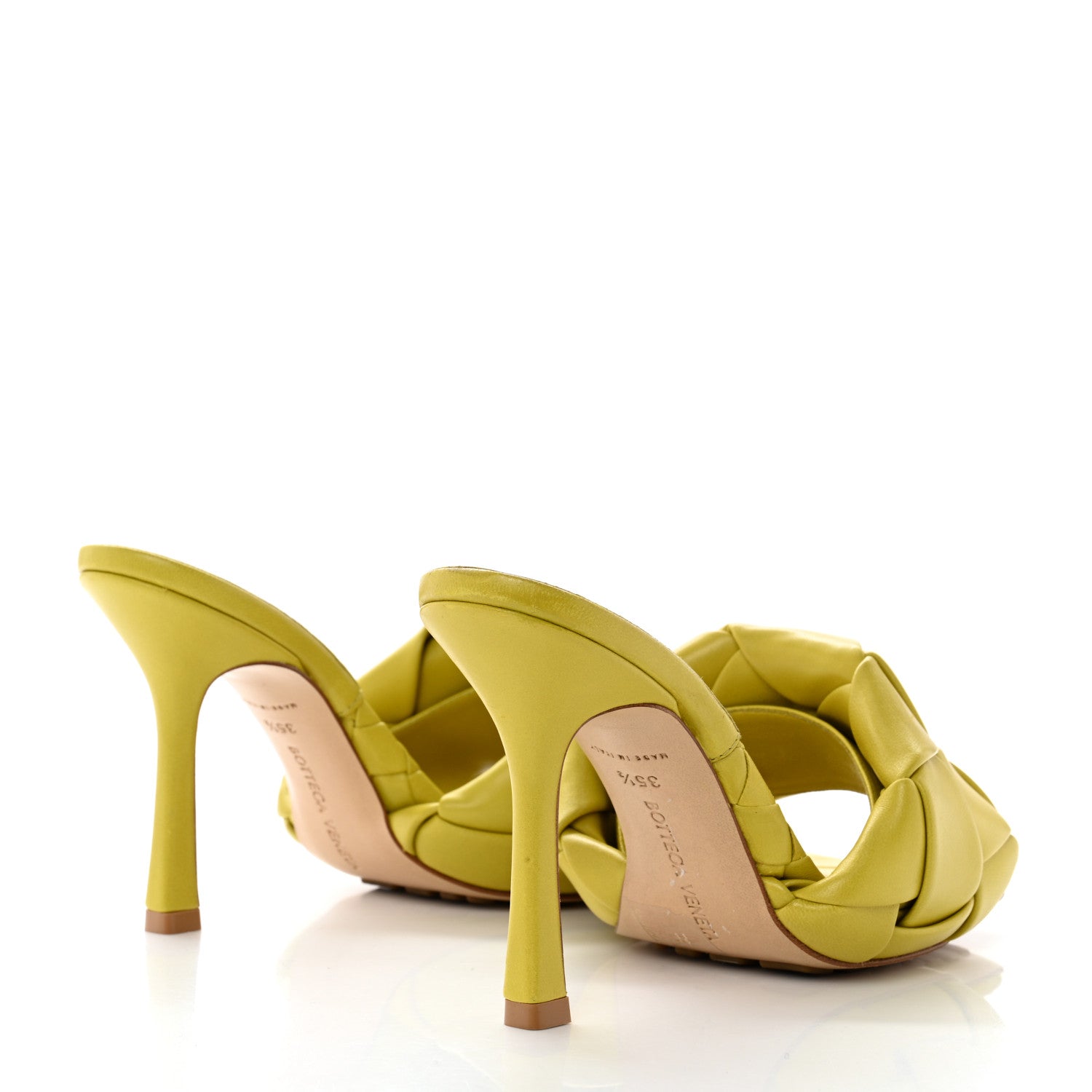 Bottega Veneta Nappa Maxi Intrecciato Lido 90mm Mule Sandals 35.5 Acid 4 of 9