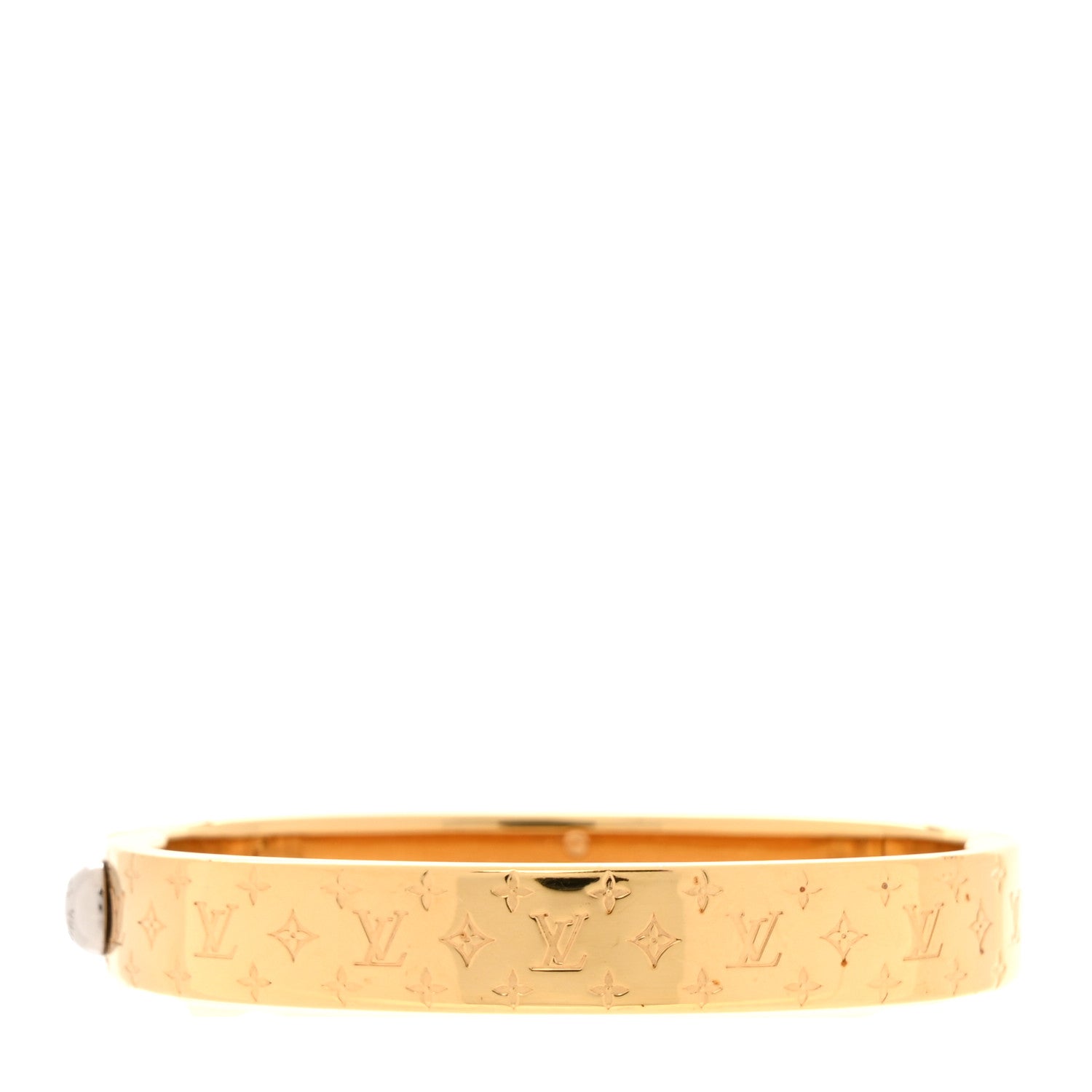 Louis Vuitton Brass Monogram Nanogram Cuff S Gold 1 of 6
