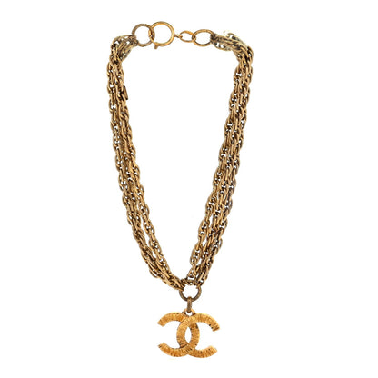 Chanel CC Chain Necklace Gold Gold 3 of 4