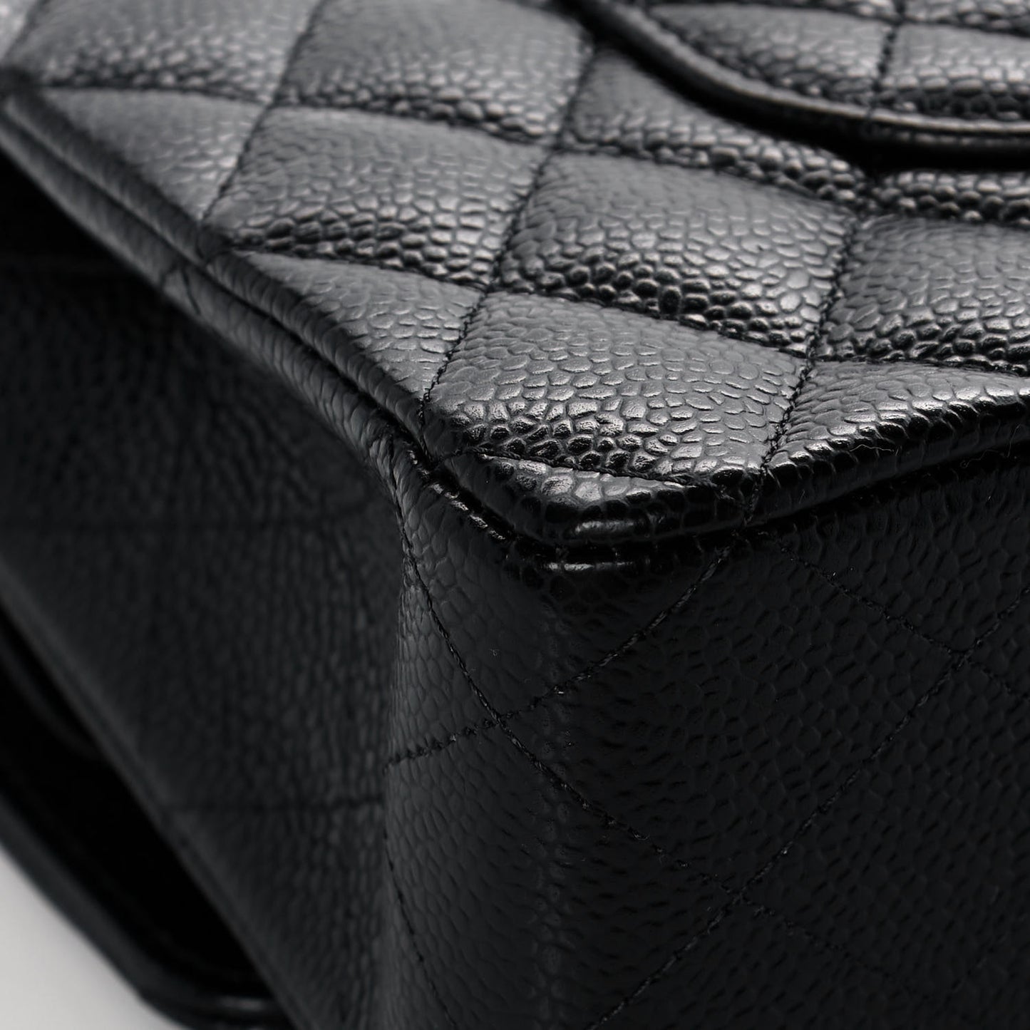 Caviar Quilted Medium Double Flap Black