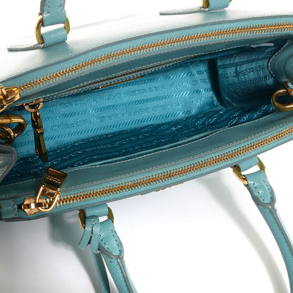 Prada Saffiano Lux Mini Galleria Double Zip Tote Anice 6 of 10
