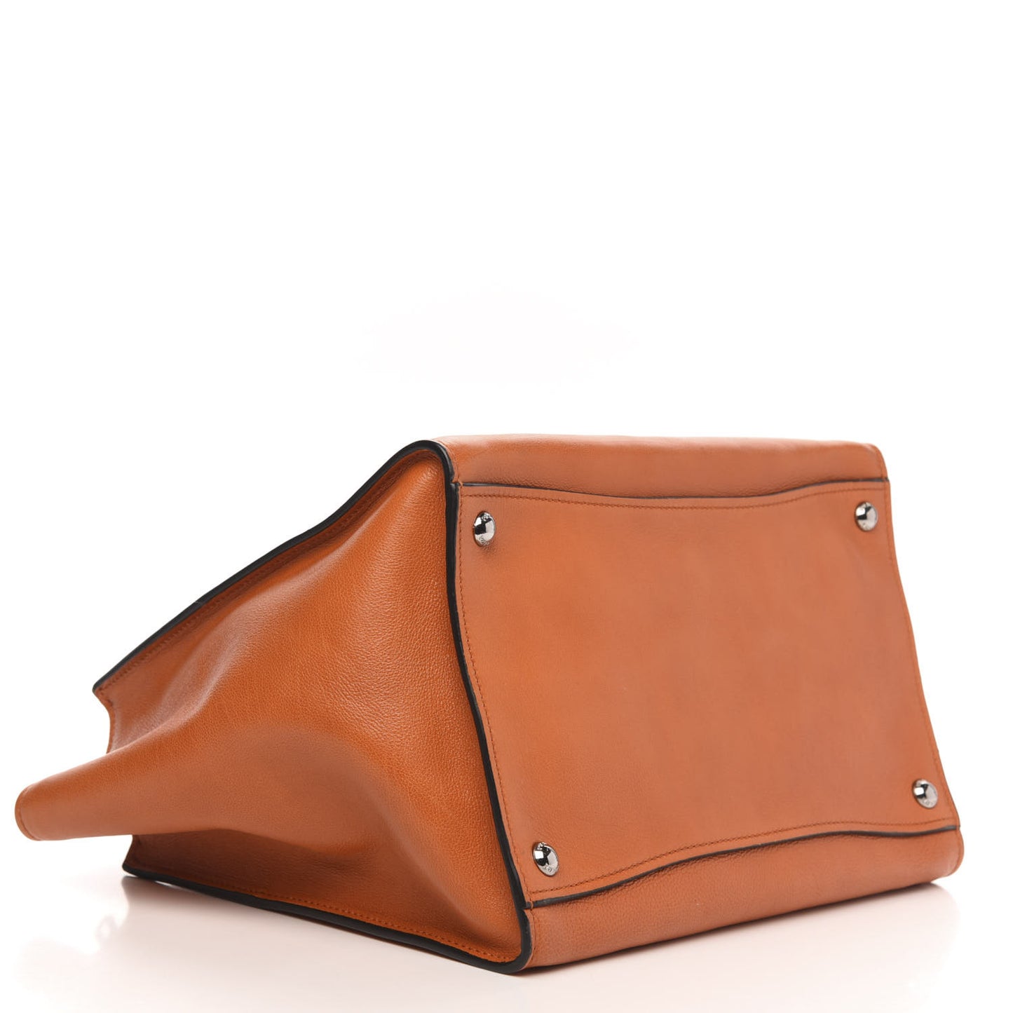 Glace Calf Twin Pocket Tote Orange