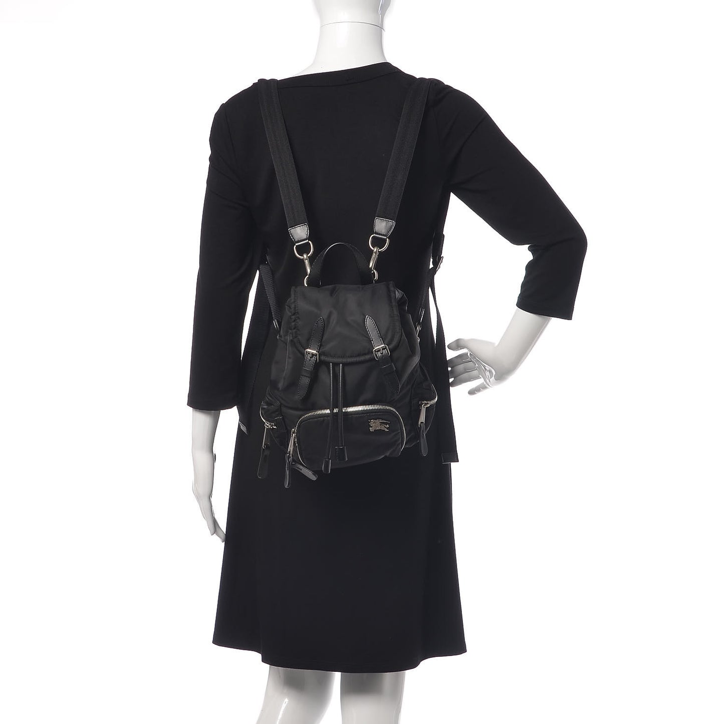 Nylon Small Rucksack Backpack Black