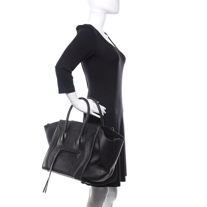 Celine Supple Calfskin Medium Phantom Luggage Black 2 of 18