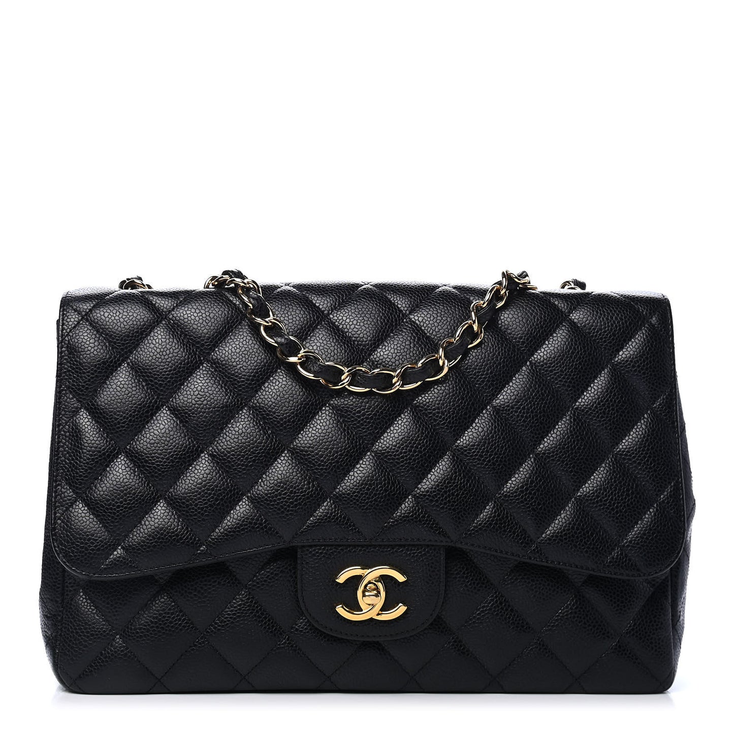 Caviar Quilted Jumbo Single Flap Black