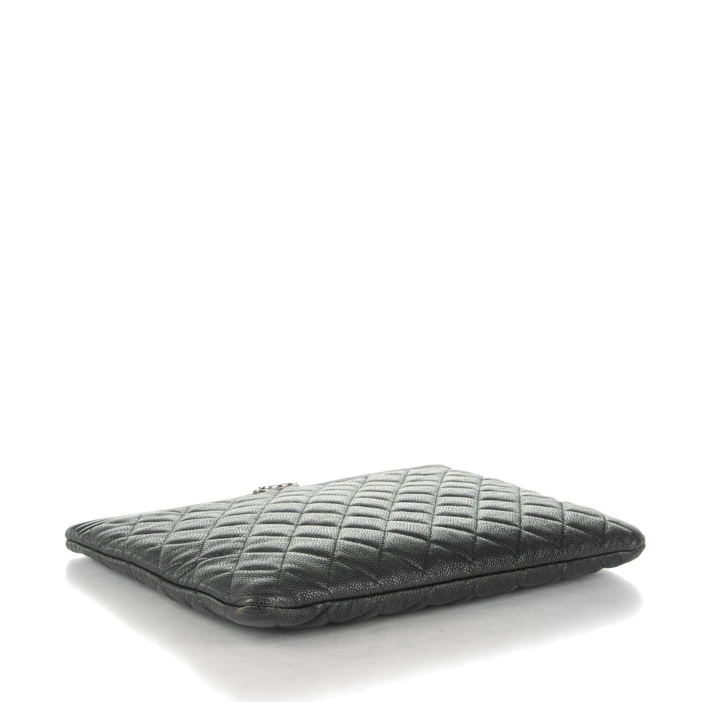 Caviar Quilted Medium Boy Cosmetic Case Black