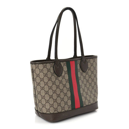 Gucci GG Supreme Monogram Textured Dollar Calfskin Web Small Ophidia Tote Beige Ebony New Acero 2 of 8