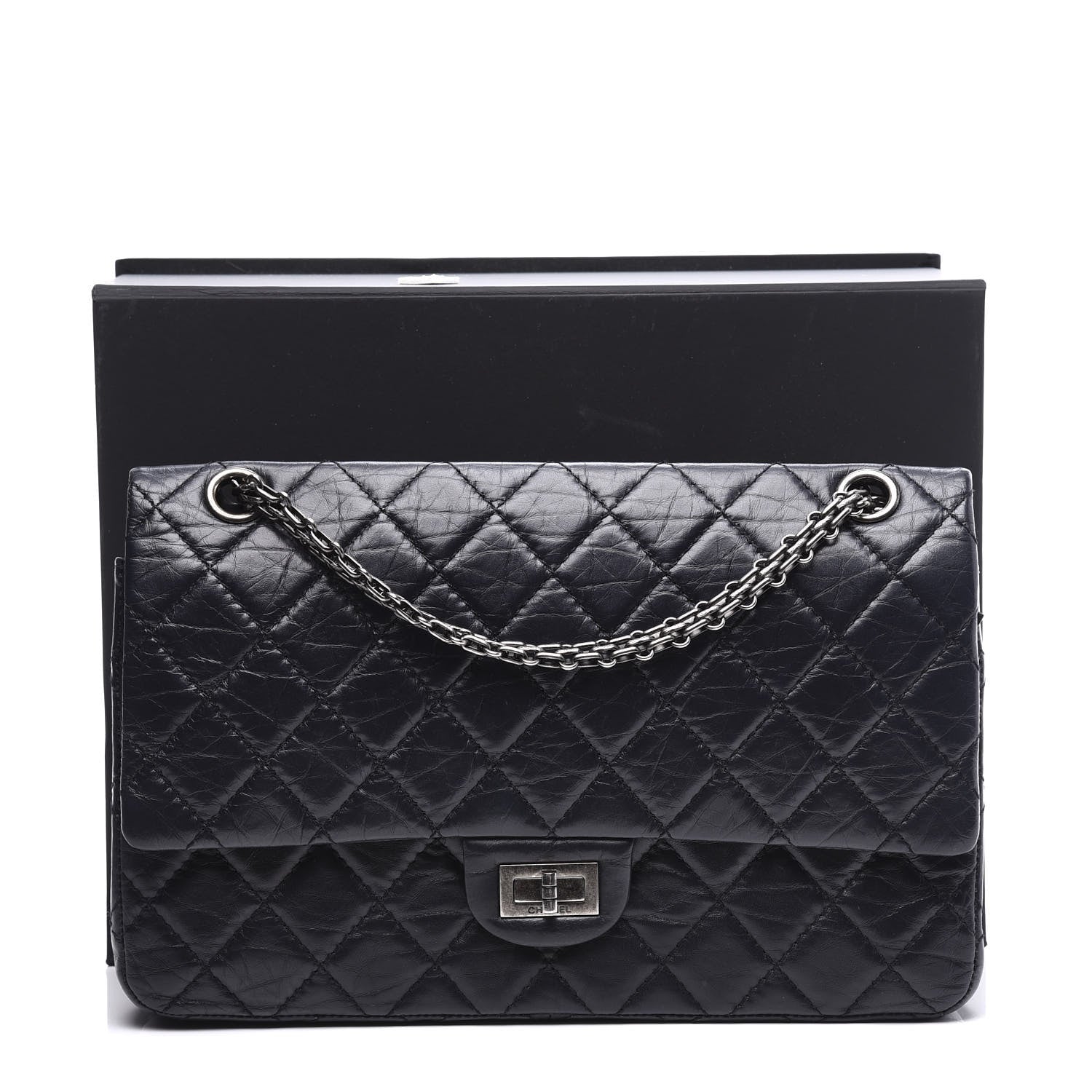 Chanel Aged Calfskin Quilted 2.55 Reissue 226 Flap Navy Blue 10 of 10