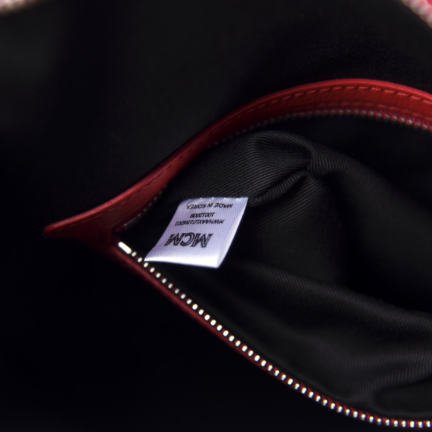 MCM Visetos Medium Klara Hobo Red Black 11 of 12