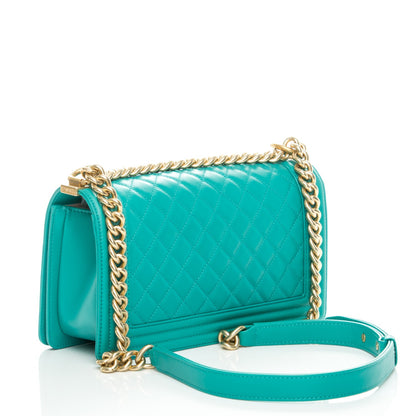 Chanel Lambskin Quilted Medium Boy Flap Turquoise 3 of 8