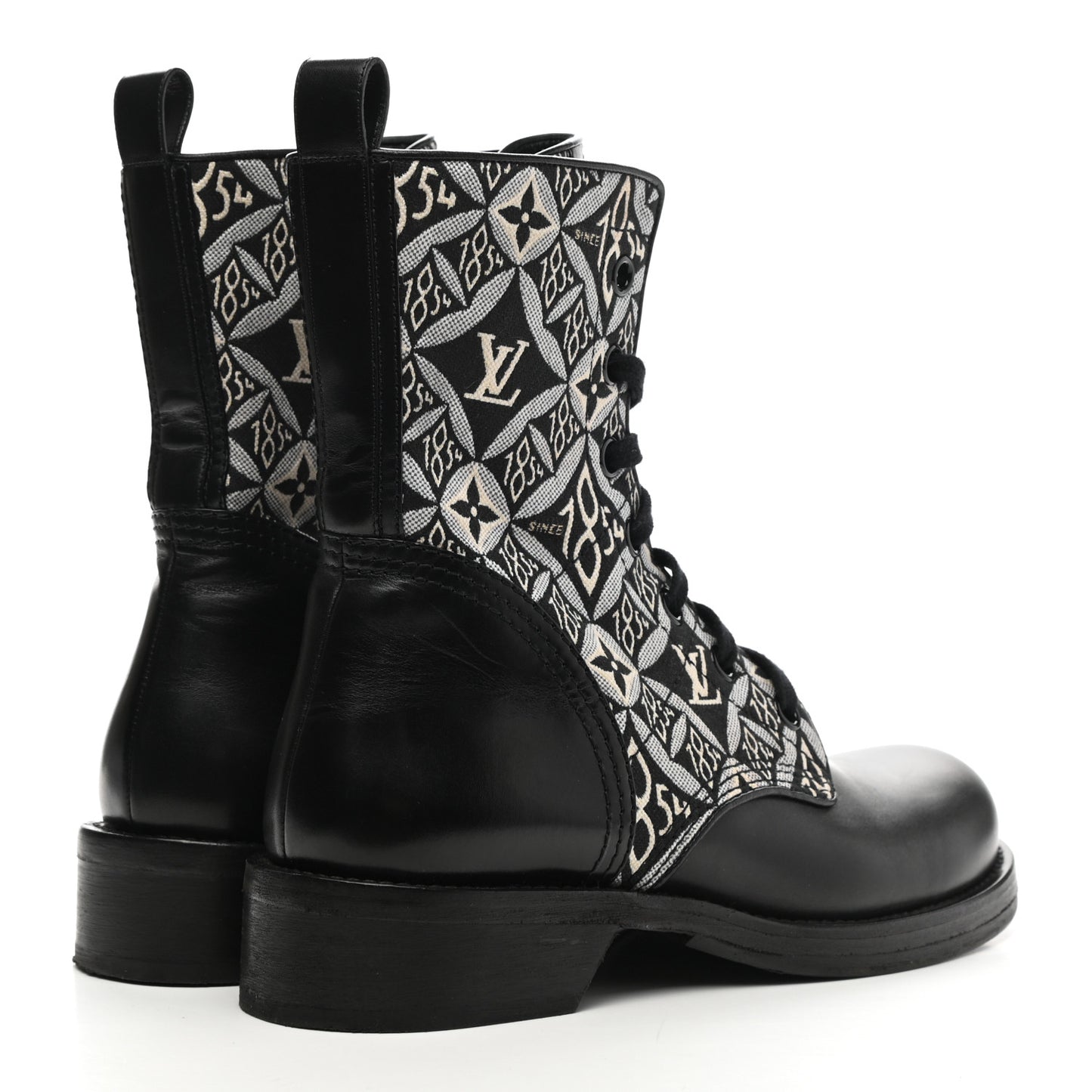 Jacquard Calfskin Since 1854 Metropolis Flat Ranger Boot 38.5 Gray