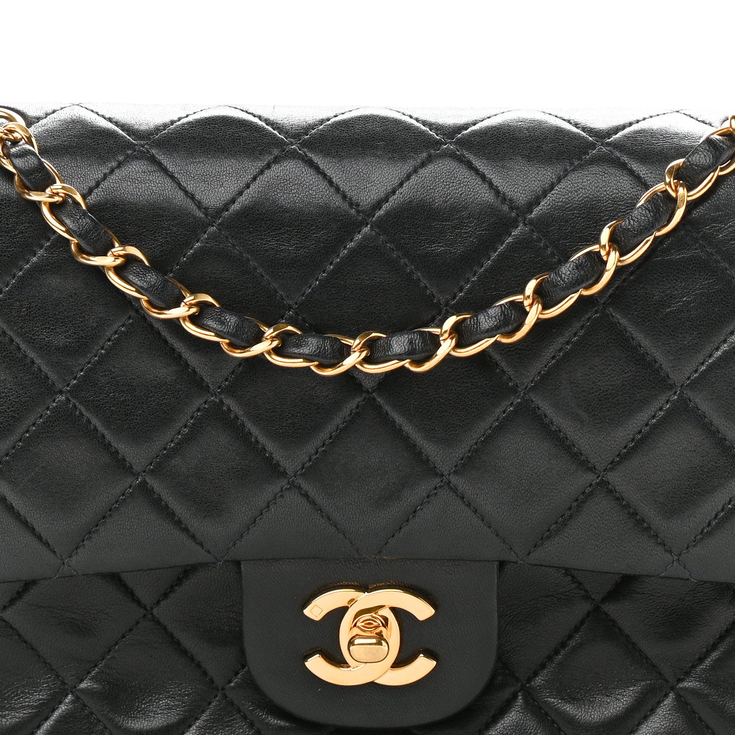 Chanel Lambskin Quilted Medium Double Flap Black 9 of 15