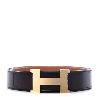 Hermes Togo Box 38mm Belt 90 Gold Black 1 of 5