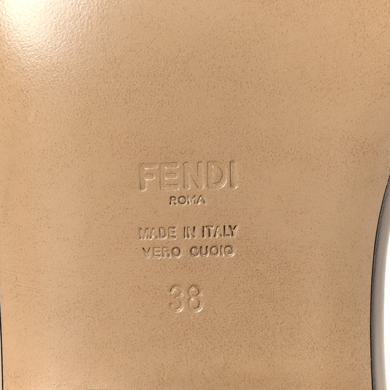 Fendi Nappa Baguette 60mm Slide Sandals 38 Buff 7 of 7