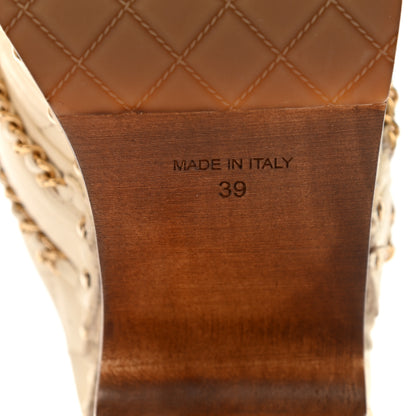 Chanel Lambskin Quilted Chain Clog Mules 39 Ivory 6 of 12