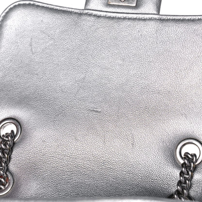 Chanel Metallic Lambskin Chevron Quilted Studded Stud Wars Backpack Silver 11 of 12