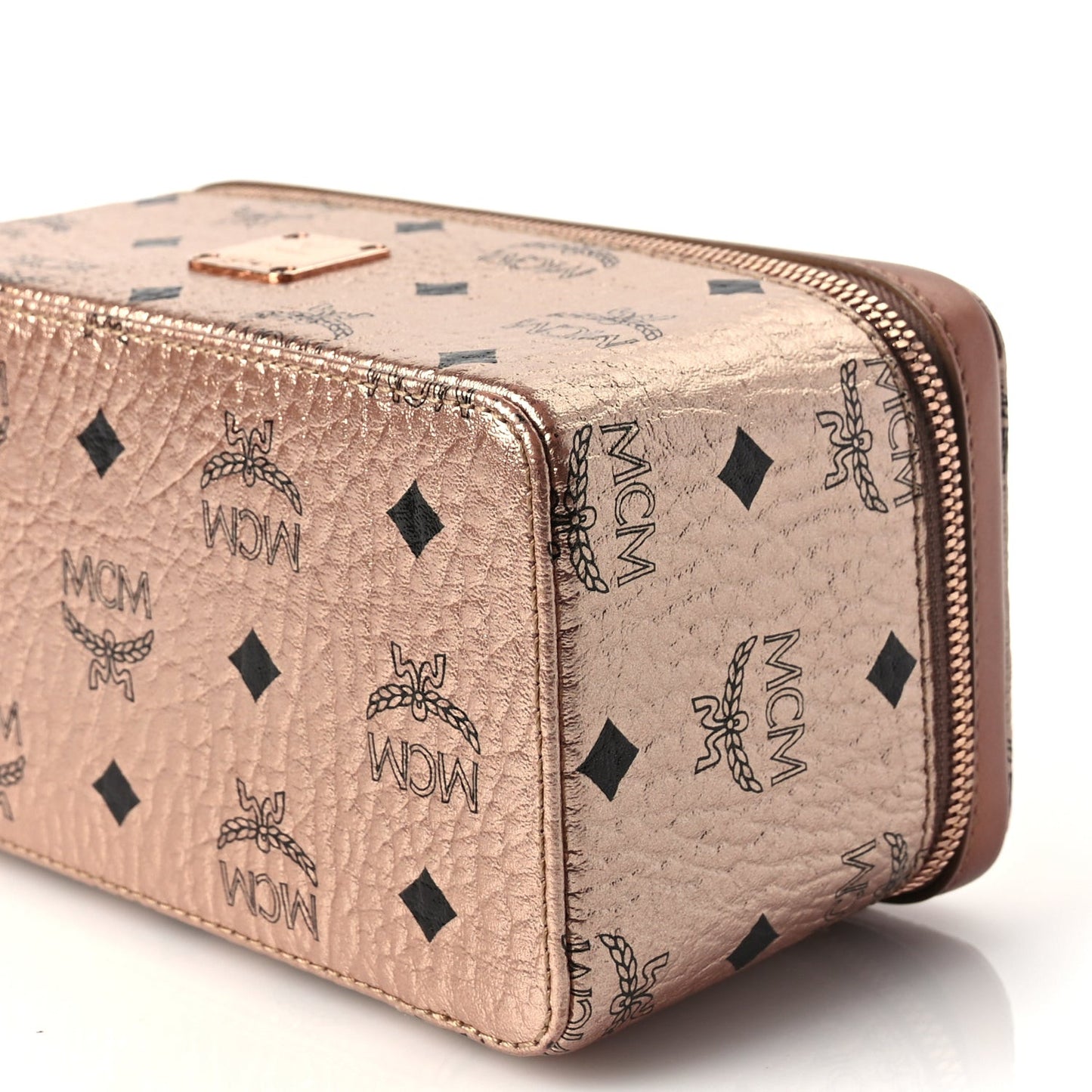 Metallic Visetos Vanity Case Champagne Gold