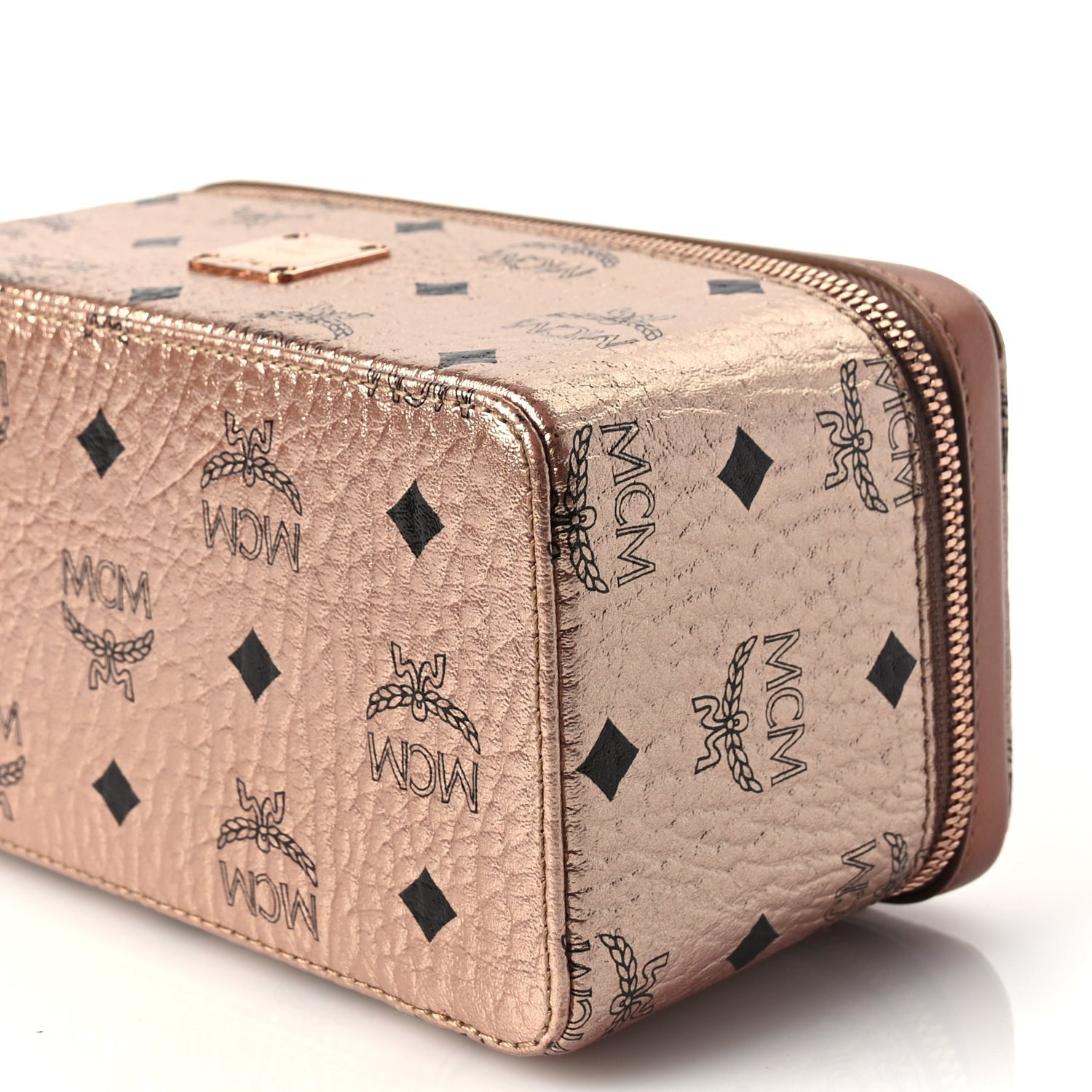 MCM Metallic Visetos Vanity Case Champagne Gold 8 of 8