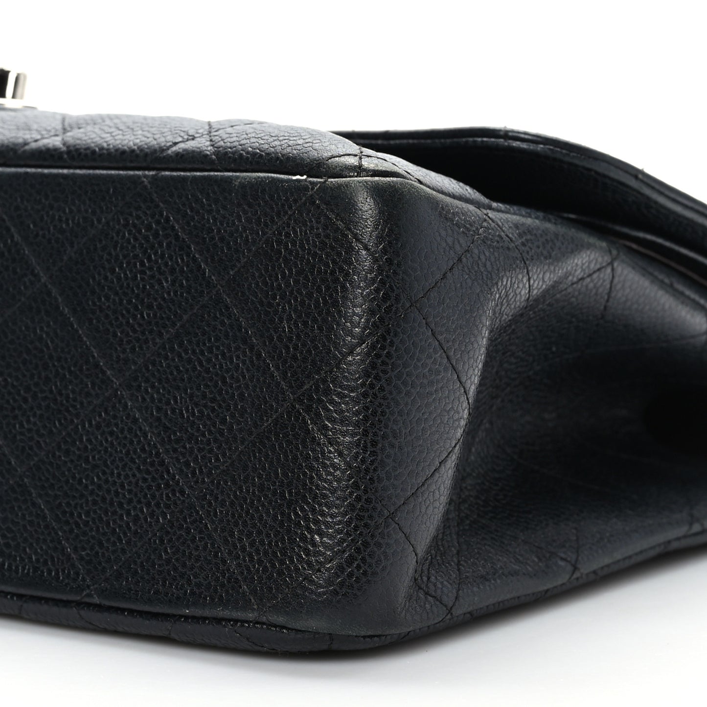 Caviar Quilted Jumbo Double Flap Black