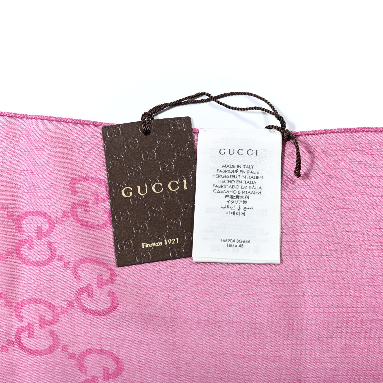 Gucci Wool Silk GG Monogram GGNat Scarf Roseate 4 of 4