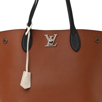 Louis Vuitton Calfskin Lockme Go Tote Caramel Creme Black 7 of 13