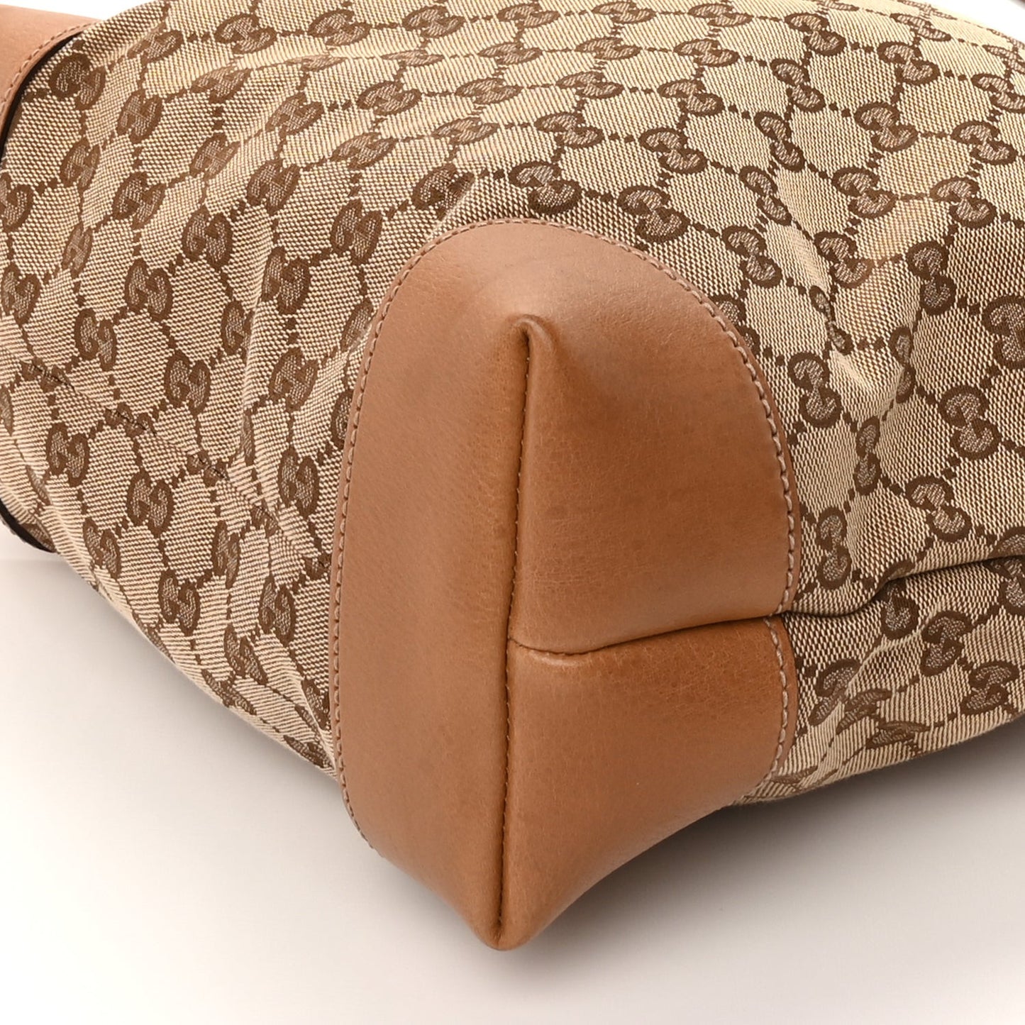 GG Monogram Medium Charm Tote Light Brown