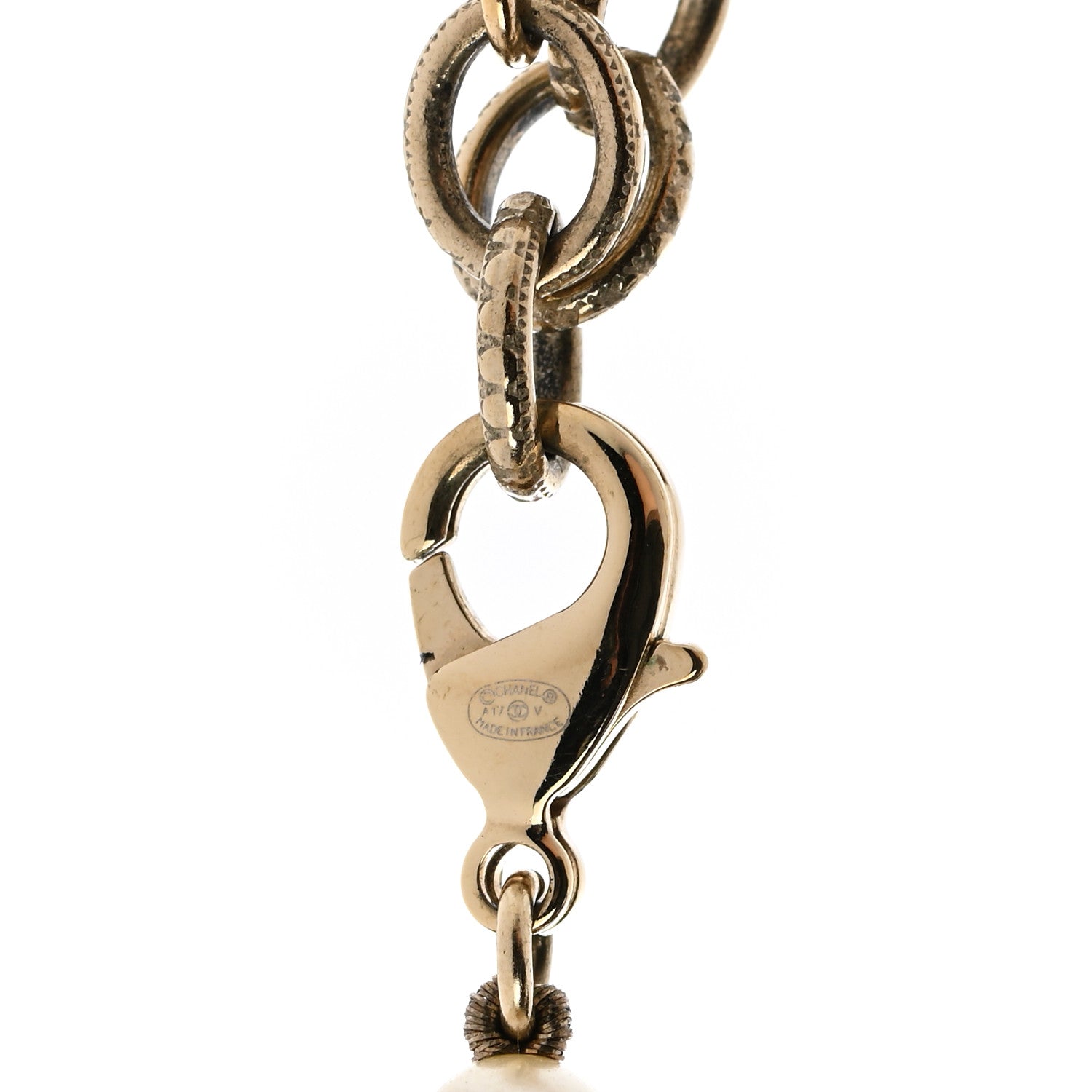 Chanel Graduated Pearl Crystal CC Bracelet Gold 4 of 6