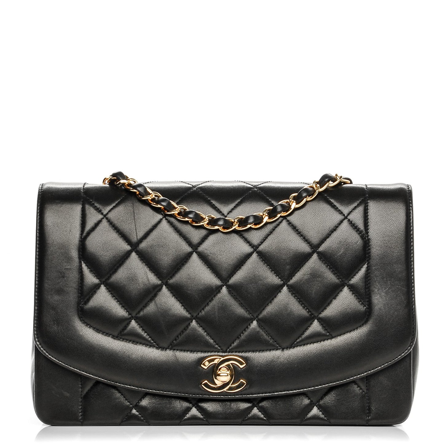 Lambskin Quilted Medium Single Flap Black