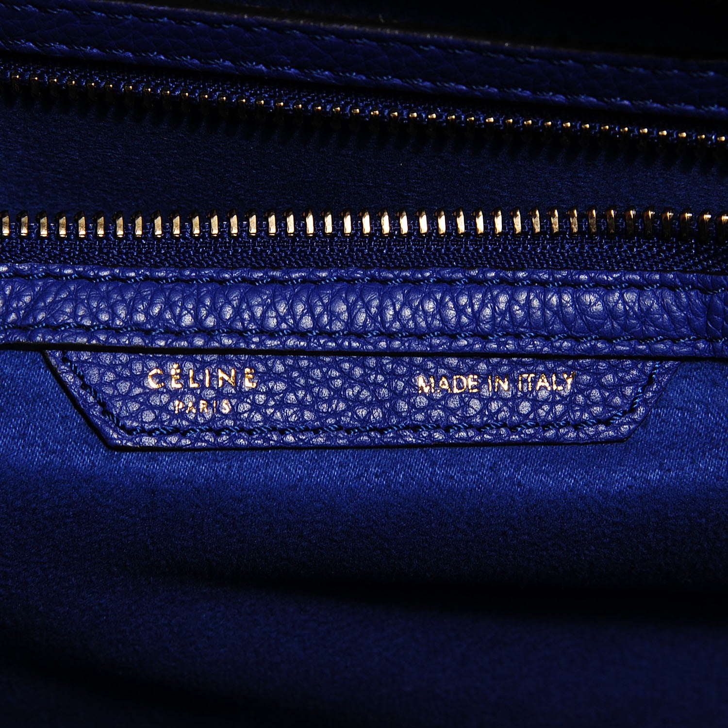 Celine Drummed Calfskin Mini Luggage Indigo 6 of 7