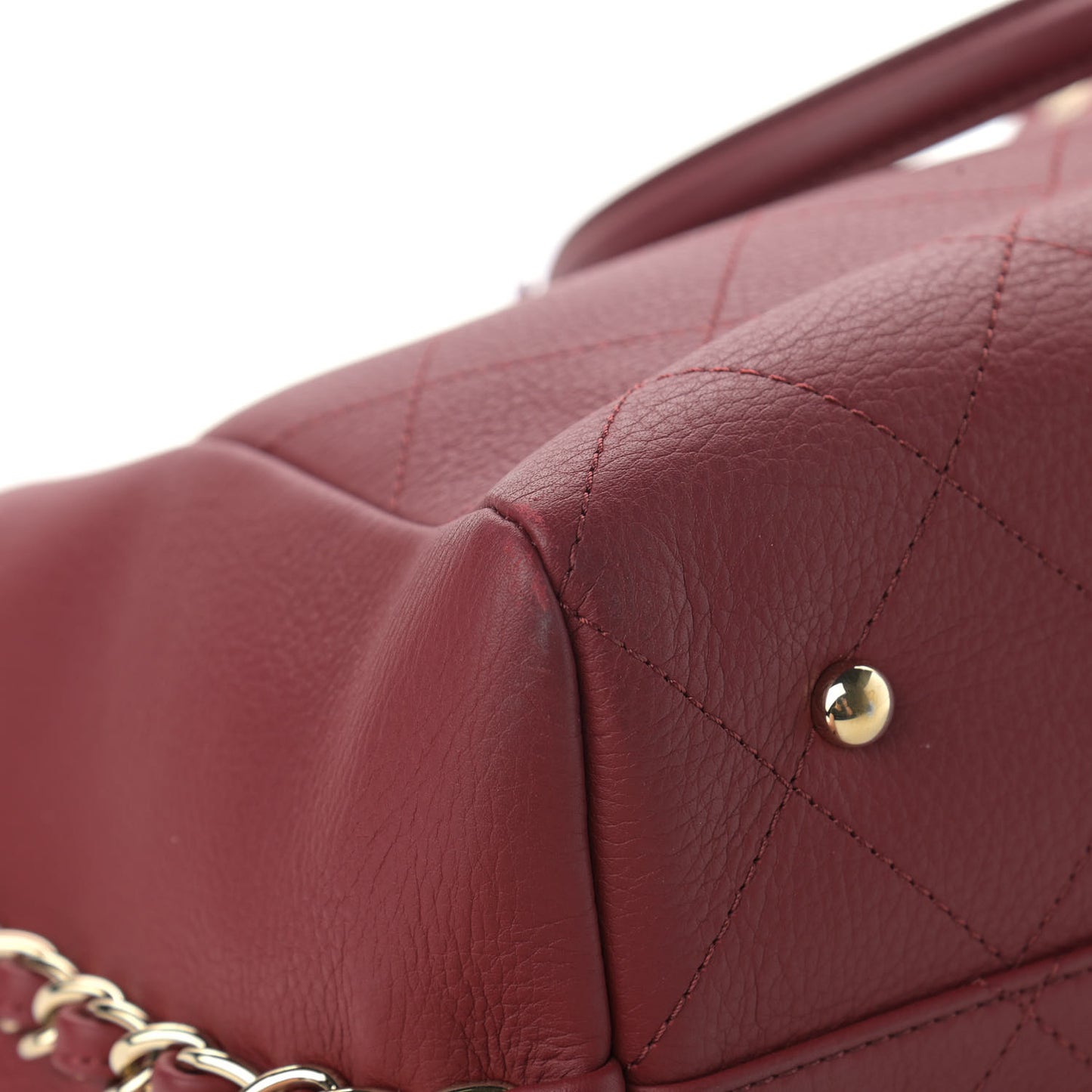 Bullskin Stitched Medium Shopping Bag Burgundy