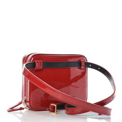 Saint Laurent Patent Matelasse Vicky Monogram Belt Bag Red 3 of 9