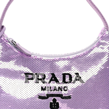 Prada Paillettes Sequin Mini Re-Edition 2000 Bag Lilium Black 6 of 8