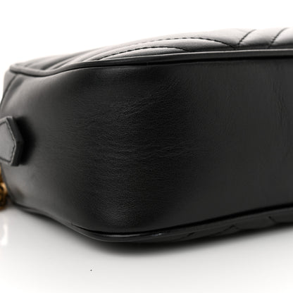 Gucci Calfskin Matelasse Small GG Marmont Chain Shoulder Bag Black 10 of 11