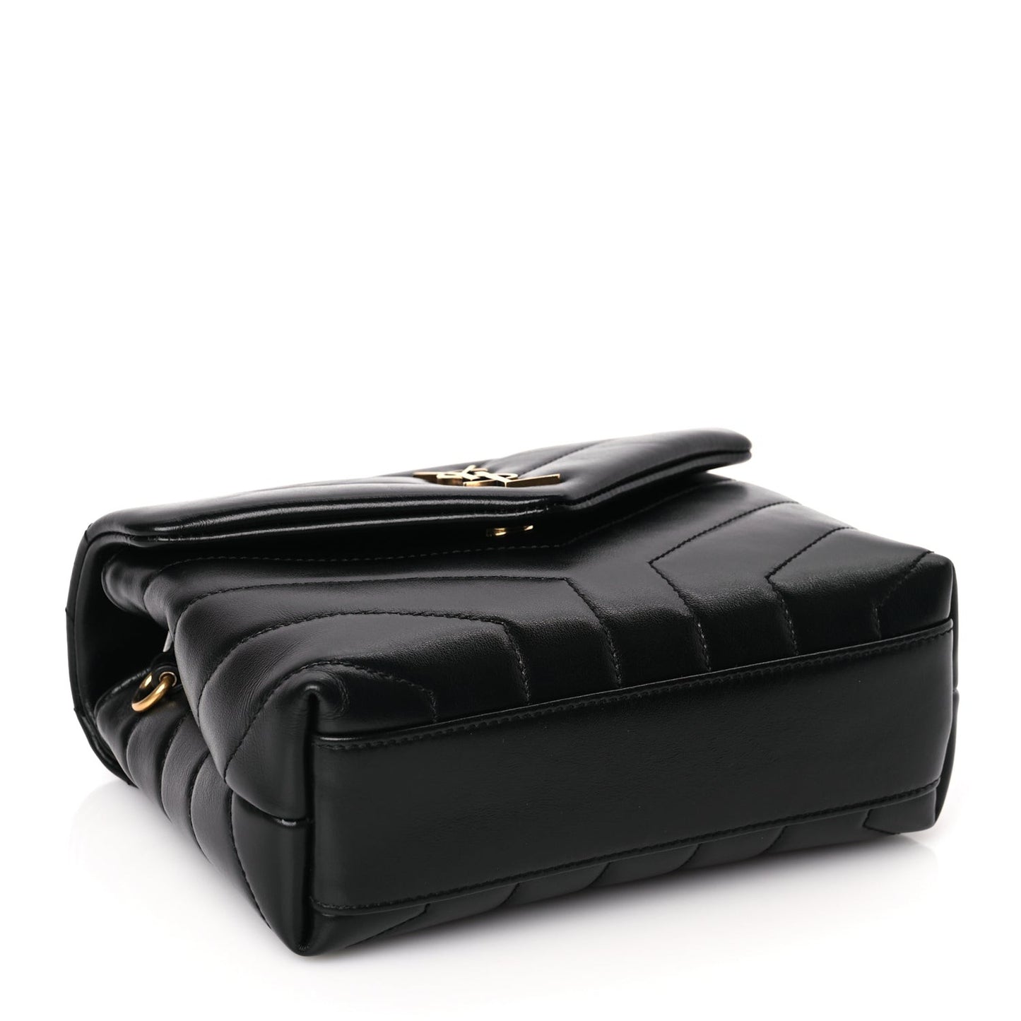 Calfskin Y Quilted Monogram Toy Loulou Crossbody Bag Black