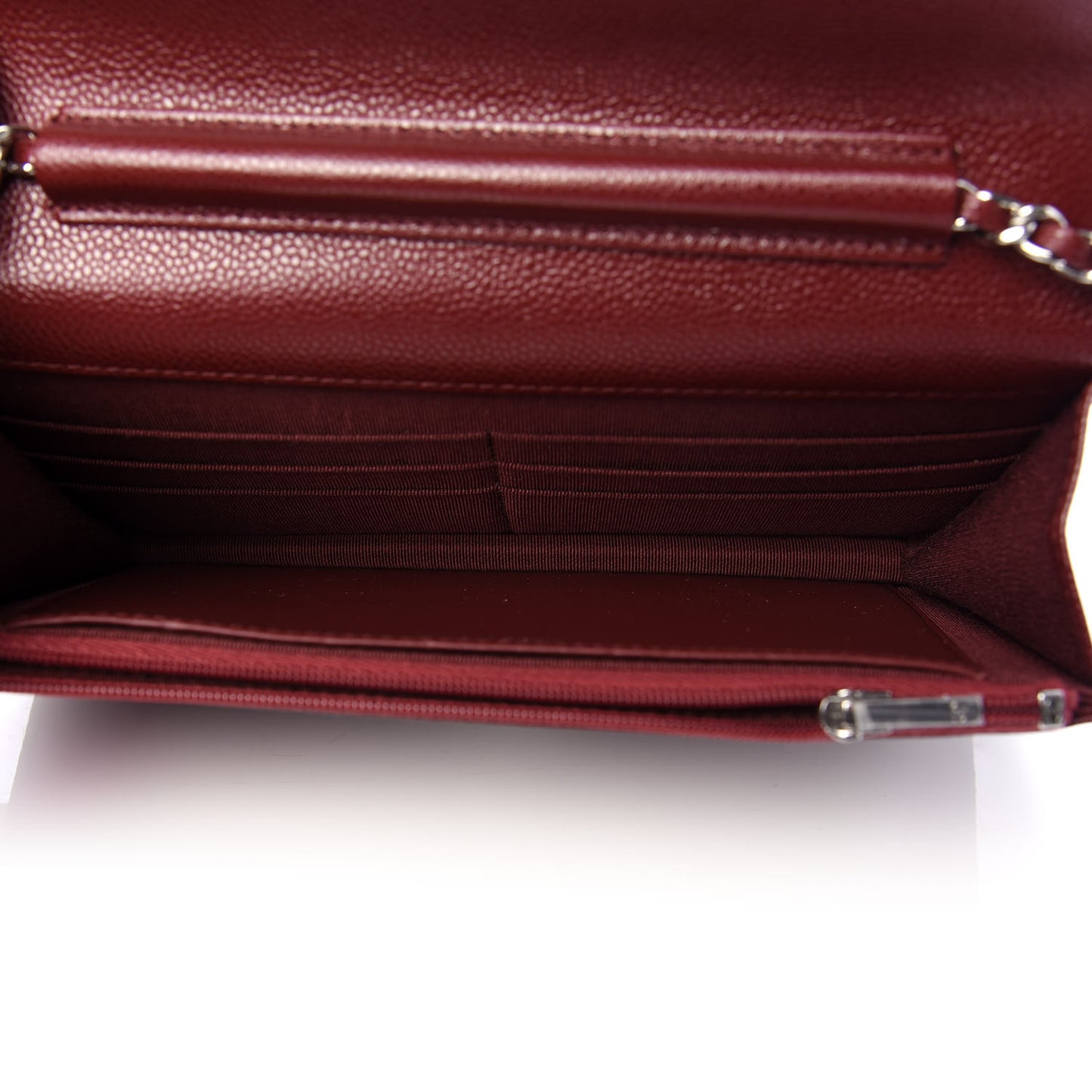 Caviar Quilted Wallet On Chain WOC Dark Red