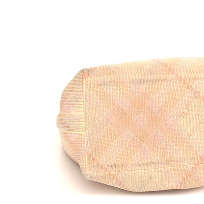 Burberry Canvas Knitted Check Medium Peg Duffle Bag Sherbert 7 of 8