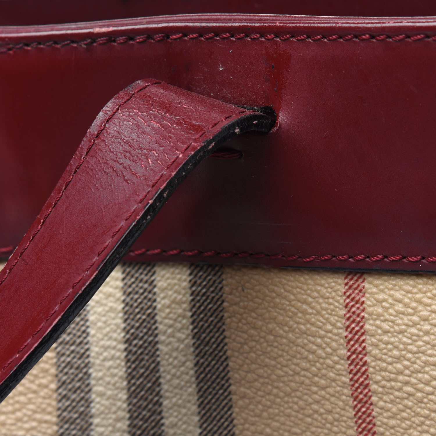 Burberry Haymarket Check Shoulder Bag Red 32 of 36