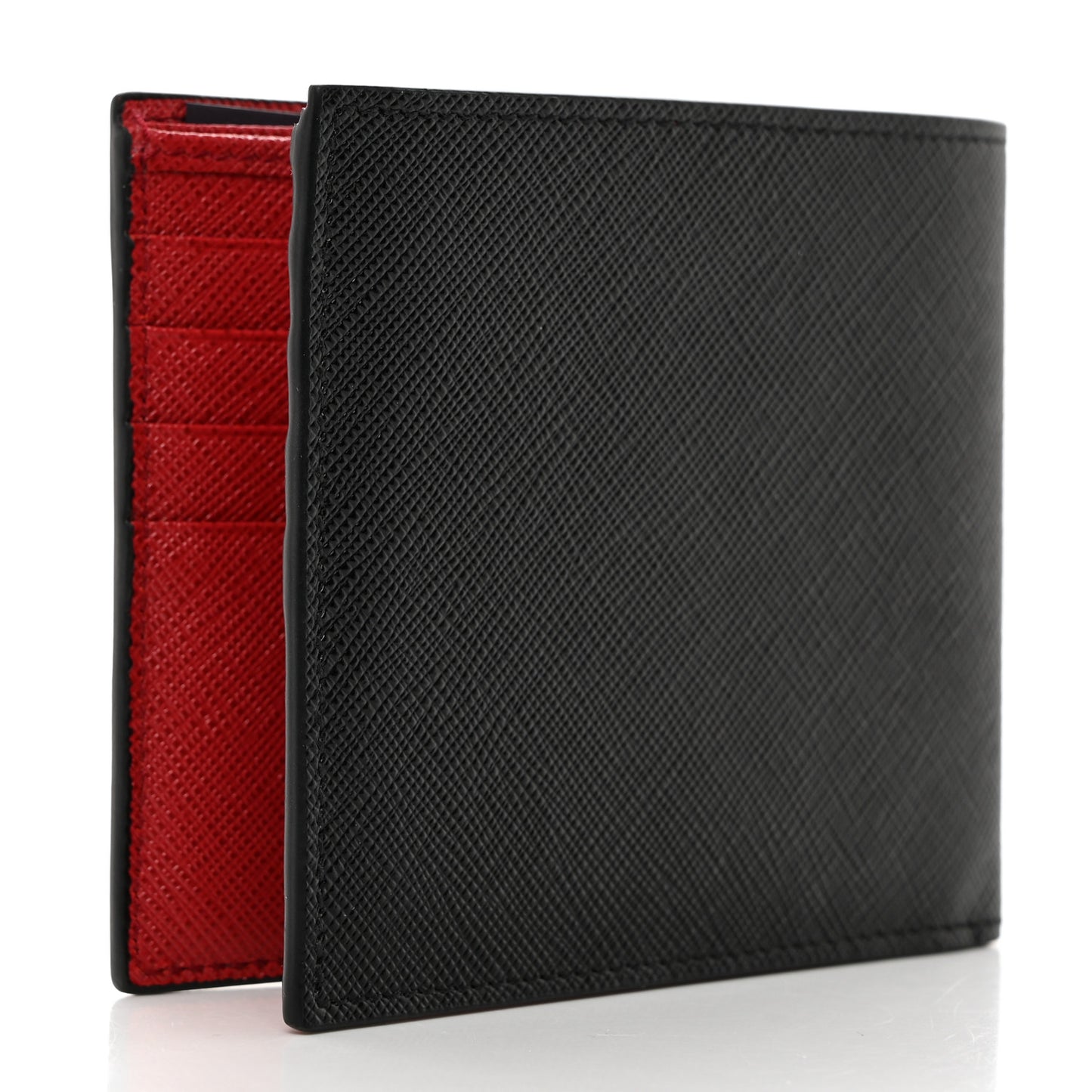 Saffiano Bi-Fold Wallet Black Fuoco