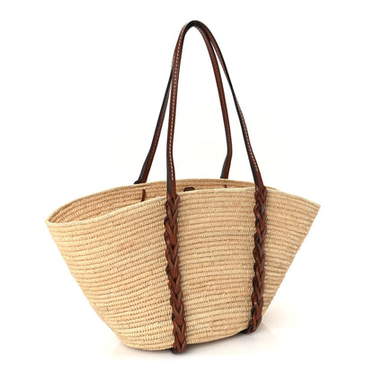 Prada Paglia Vitello Woven Braided Basket Tote  Naturale Cognac 2 of 8
